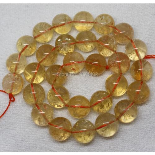 Free shipping! Wholesale is 30pcs,14mm Beautiful Natural Citrines DIY Round Loose Beads 15"