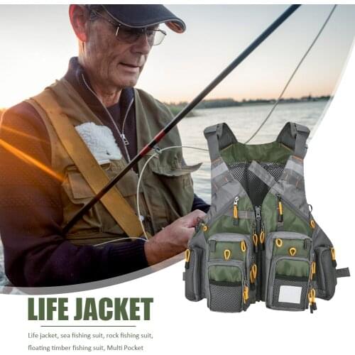 Breathable Fishing Vest Outdoor Sports Fly Swimming Multi-Function Adjustable Multi Pockets Fishing Jackets Fishing Gear