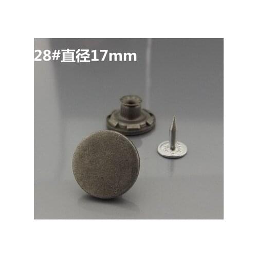 Free shipping 10pcs/lot 17mm grey metal demin jeans buttons pants button clothes quality buttons