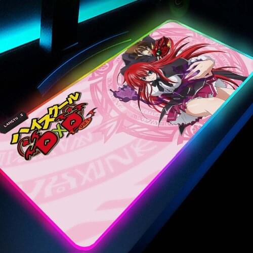 High School Dxd Bureau Gaming Lights Computer Mat Mesa Gamer Girl Extra Large Gaming Mouse Pad Led Backlit Mat Rgb Accessories