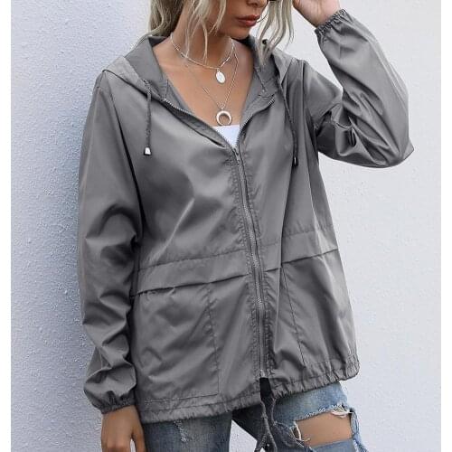 Women Rain Jacket Outdoor Running Hooded Windproof Short Raincoat Casual Spring Autumn Coats Breathable Clothing