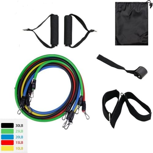 11pcs Yoga Band Tube Resistance Bands Set Fitness Elastic Rubber Band Training Workout Expander Pull Rope Gym Fitness Equipment