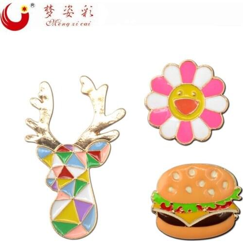New Arrival DIY Cute Acrylic Brooches Badge Hamburg Drink Lapel Pins Corsage Cartoon Brooch Accessories X1782
