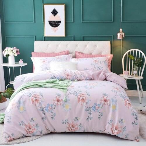 2018 cotton Queen size Bedding Set Soft Bedclothes Luxury Duvet/Quilt Cover Bed Linen sheet set 4 Pieces Bedding Sets