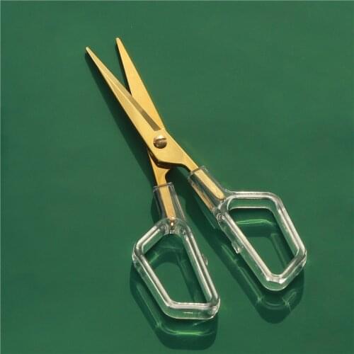 Luxury Golden School Scissors Minimalist Fashion Metal Design Office Household Acrylic Scissors Kawaii Korean Stationery