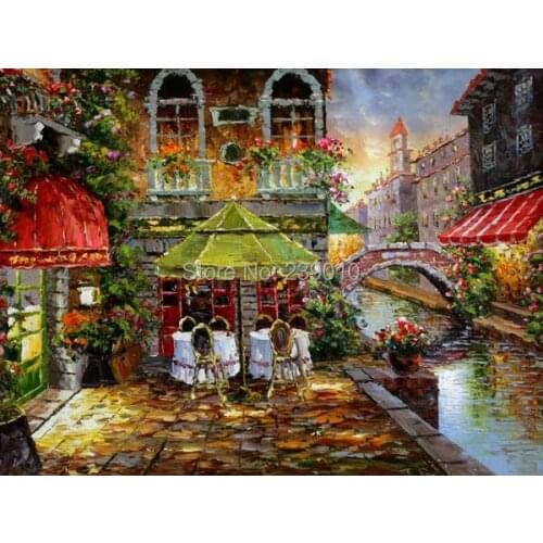 Mediterranean style canvas prints oil painting beautiful Greek landscape oil painting printed on Canvas decoration picture