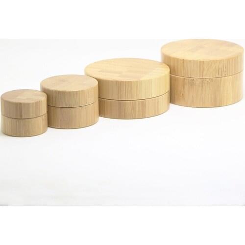 Plastic jar with lid bulk10g 30g 50g 100g 150g 200g Bamboo Covered Cream Plastic Jars CBD Hemp Cream Wood Containers