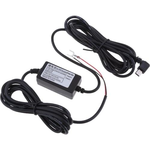 Premium Dash Cam Hardwire Kits, 8/36V To 5V/3A Power Adapter, Mini USB Left Bend Plug Charge Cables, For Cars Van Trucks