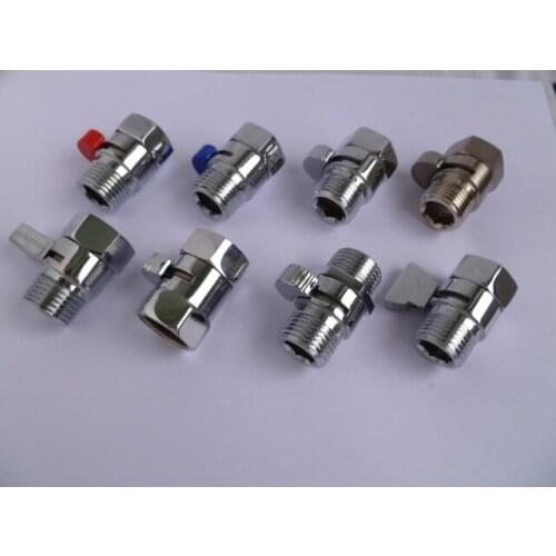 Vidric straight-through valve 4 points Hot and cold water Full copper body Switch valve check valve / bright silver / copper han