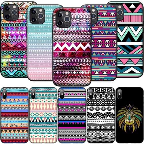 GX28 Aztec Tribal Tribe Colorful Silicone Soft Case for iPhone 12 Mini 11 Pro XS Max XR X 8 7 6 6S Plus 5 5S SE 2020