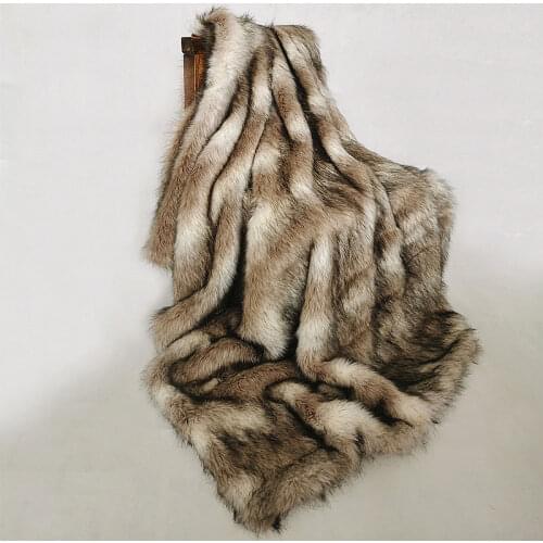 Luxurious Plush Soft Warm Raschel Synthetic Fox Rabbit Hair Throw Blanket Thick Luxury For Girl Gift Winter Couch Cover Bed Sofa