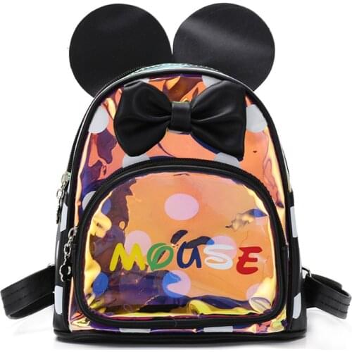 Disney Mickey mouse kindergarten school bag cartoon candy color backpack student handbag shoulder bag