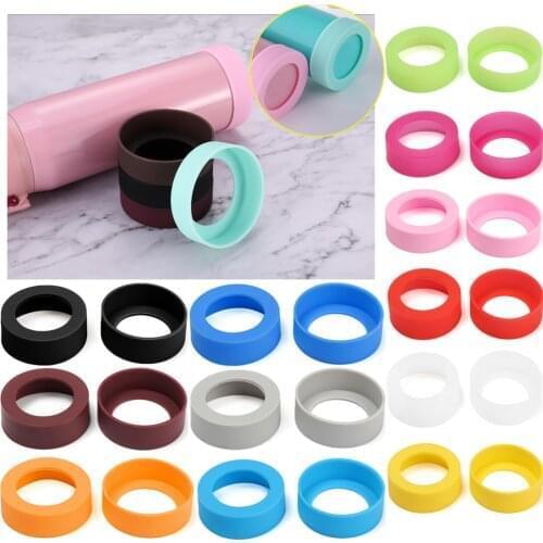 Silicone Thermos Cup Coasters Non-Slip Durable Table Mats Round Insulation Cup Mat Anti-fall Water Drink Bottle Pad Kitchen tool