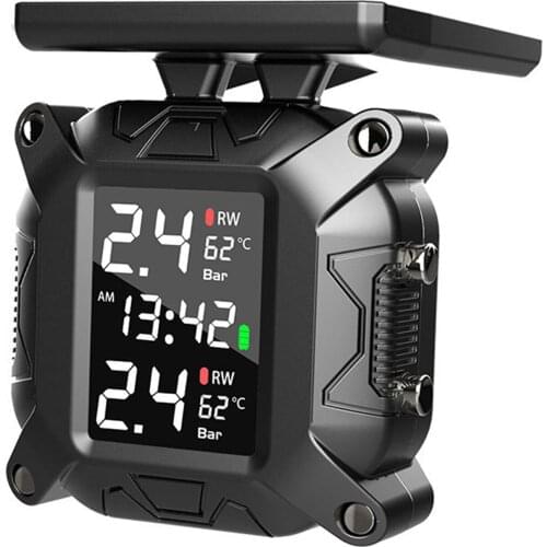 TPMS Solar Tire Pressure Monitoring System mAh USB Magnetic Charging with Advanced Tmps Sensor Waterproof for Motorcycle Trailer