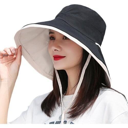 Large Brim Floppy Foldable Roll Up Sun Hat Packable Reversible Bucket Hat UV Sun Protection Sun Visor Cap For Seaside Holiday