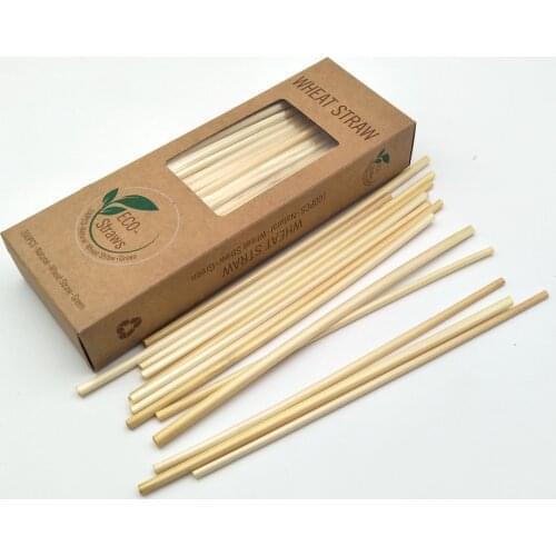 1000Pcs Natural Wheat Straw Disposable Straws 100% Biodegradable Straws Environmentally Friendly Straw For Home Party Accessorie