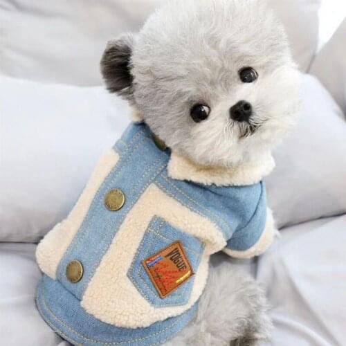 Warm pet cotton padded dog clothes in autumn and winter