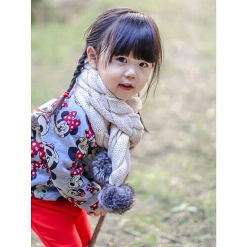 TOU-- Baby Girl Scarf Winter Warm Scarf Child Gift For Christmas Twist Warm Scarf