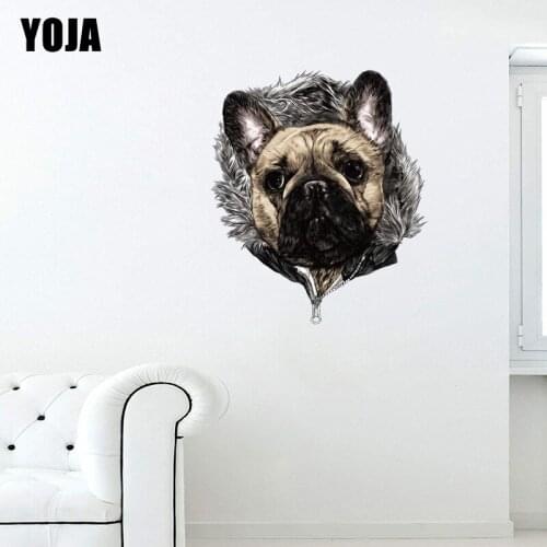 YOJA 54×62.9CM Creative Pug Avatar Wall Stickers Decals Personality Funny Animal Home Decoration 8WS0088