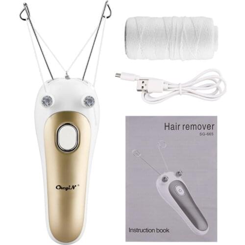 USB Rechargeable Women Hair Removal Epilator LED Light Spring Threading Hair Remover Defeatherer Emale Shaver Razor Face Care