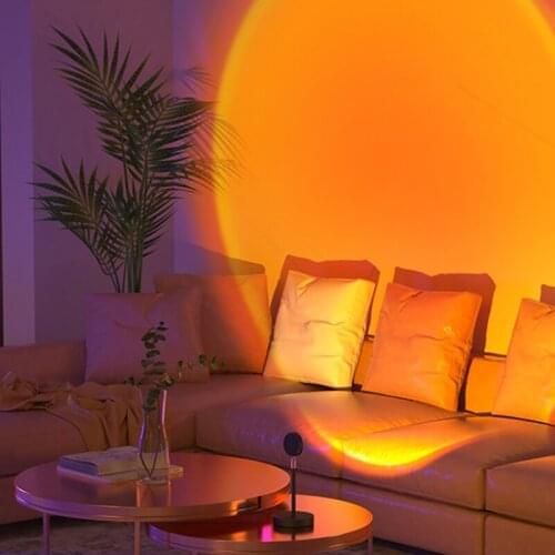 USB Rainbow Sunset Red Projector Led Night Light Sun Projection Desk Lamp For Bedroom Bar Coffee Store Wall Decoration Lighting