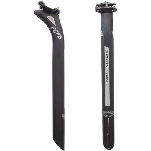 FCFB Matt Black Bicycle Full Carbon Fiber Seat Tube Bike Seat Post Cycling Carbon Seatpost 20 Degree 27.2/30.8/31.6*350mm 400mm