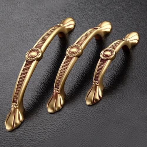 1pcs High Quality Solid Copper European Classic Bronze Door Knob Pull Handle Fixed by Two Holes