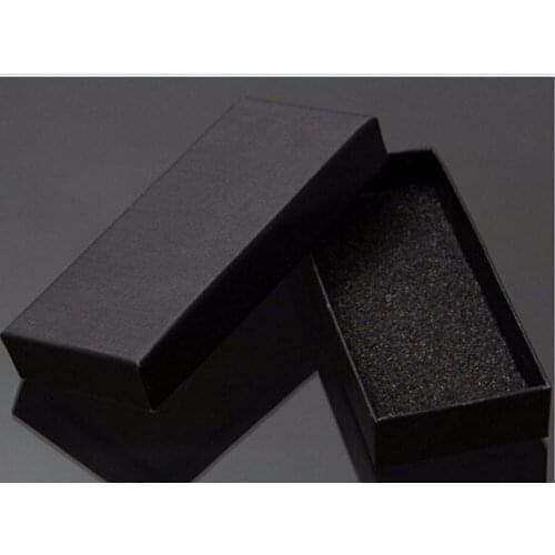 1000pcs/lot Black Rectangle Jewelry Box Keychain Packaging Box TieClip Keyring Carrying Case Gift Boxes custom logo 13x5.3x1.8cm