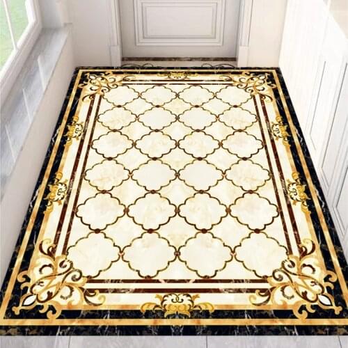 Custom 3D Mural European Style Marble Tiles Living Room Bedroom Floor Sticker PVC Waterproof Self-adhesive Wallpaper Wall Decals