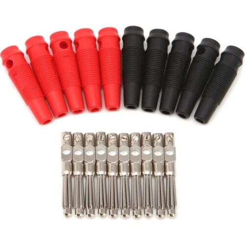 5Pair(10Pcs)/Set 4mm 32A Solderless Side Stackable Banana Plug Copper
