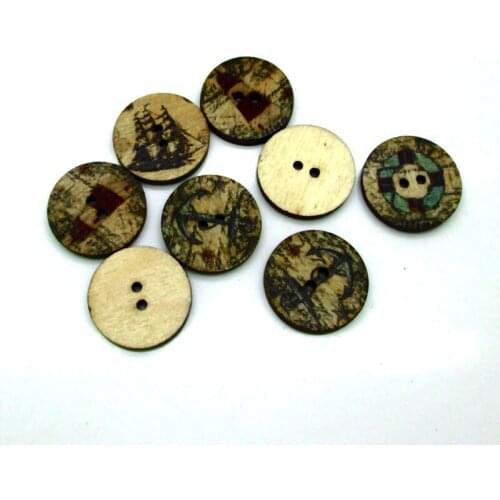 50pcs 15mm Mixed Round Anchor Buttons For Clothes Knitting Needles Crafts Sewing Scrapbooking DIY Fabric Needlework Buttons