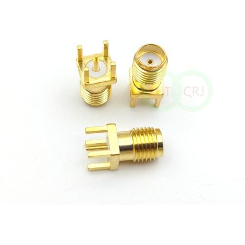 50 Pcs brass SMA female jack Panel Mount PCB Solder Connector adapter