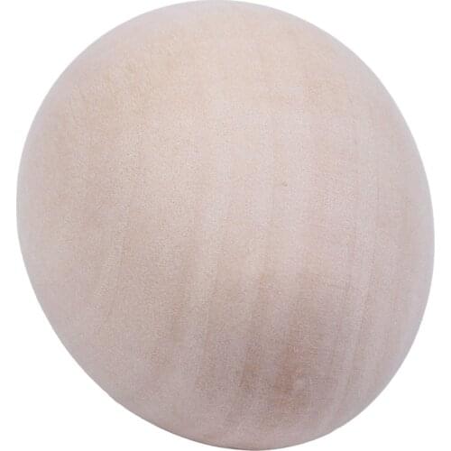 63Mm 12Pc Large Wooden Eggs Shape Diy Unfinished Wood Egg Handmade Bottom Wooden Teething Toys Nurse Gifts Baby Teether