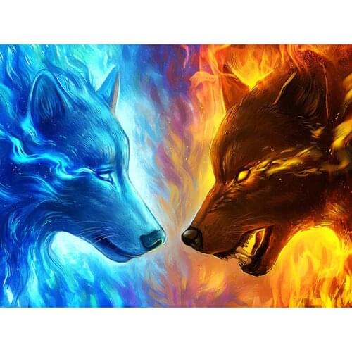 5D DIY Full Square Round Resin Diamond Painting "WOLF" Cross Stitch Embroidery Mosaic New Arrival Home Decoration