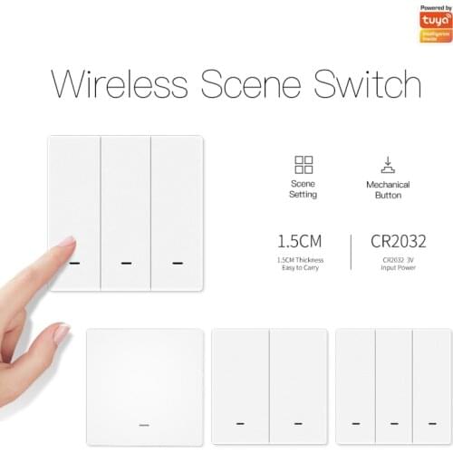 1/2/3Gang Wireless Tuya Zigbee Scene Switch Push Button APP Remote Control Home Automation Bluetooth-compatible Tuya smart home