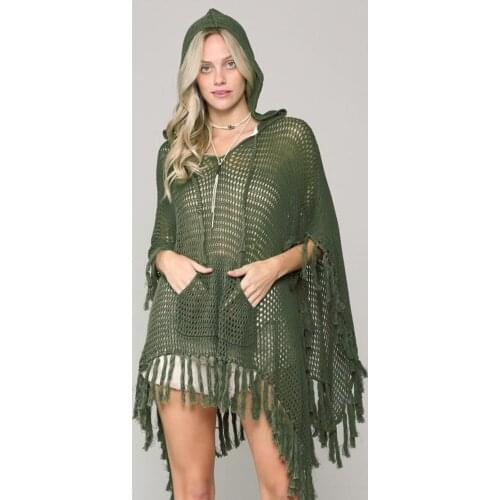 Bohemian Hooded V-neck Dress Beach Tunic 2021 Summer Women Beachwear Kaftan Crochet Tassel Solid Beachwear Mini Dress N1251