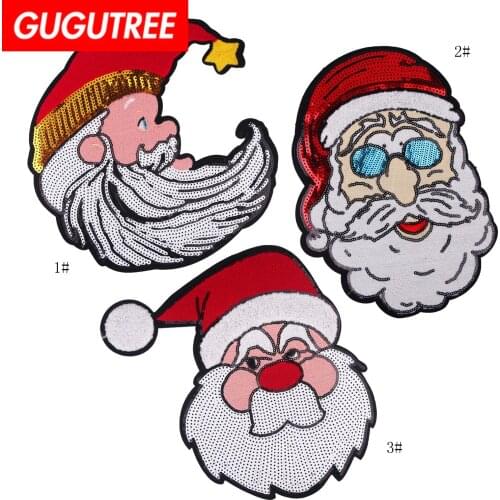 GUGUTREE embroidery big Christmas patch animal cartoon patches badges applique patches for clothing FD-287