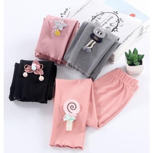 Children Trousers Kids Pants 2-7Years Children Girls Leggings Spring Autumn Calf Length Pants Cartoon Girls Pants