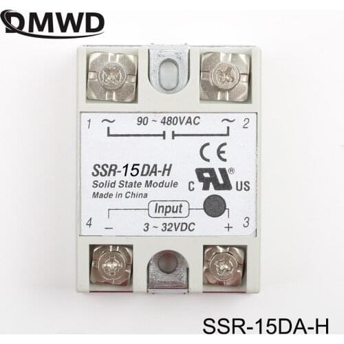 DMWD solid state relay SSR-15DA-H 15A actually 3-32V DC TO 90-480V AC SSR 15DA H relay solid state Resistance Regulator