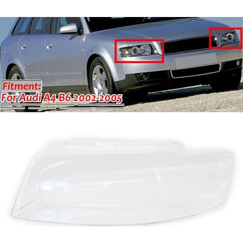 Car Headlight Headlamp Lens Cover Left Side For Audi A4 B6 2002 2003 2004 2005 ABS Plastic