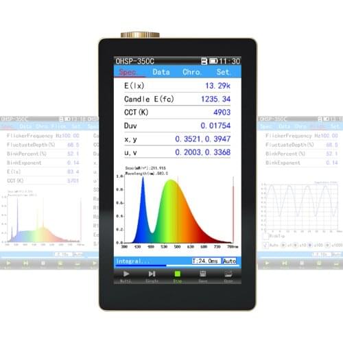 Hopoocolor OHSP350C Handheld Spectrometer Luminaires Tester CCT CRI Lux Meter