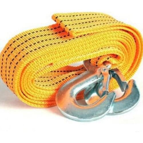 4M Heavy Duty 3 Ton Car Tow Cable Towing Pull Rope Strap Hooks Car Emergency self-driving Tools an Road Recovery