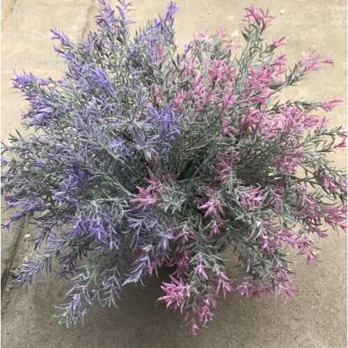 Artificial plastic grass outdoor landscape decoration grass 9 fork lavender plant wall