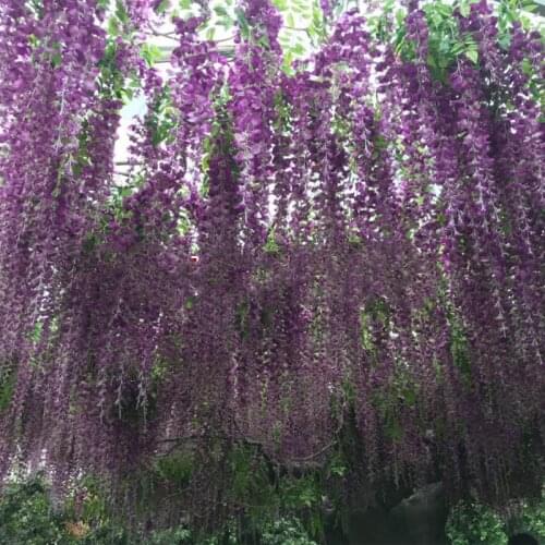 Wisteria Artificial Flowers Vine Ivy Plant Fake Tree Garland Hanging Flower for Wedding Decor Hotel Home Decorations outdoor