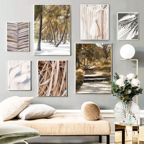 Coconut Tree Grass Tropical Autumn Nature Wall Art Canvas Painting Nordic Posters And Prints Wall Pictures For Living Room Decor