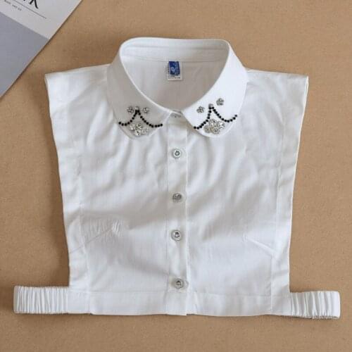 2021 Handmde Beads Fake Collars for Women Faux Col Girls Removable False Collar Shirt Nep Kraagje Detachable Collars Decorative