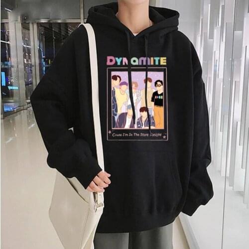 Korean Style Harajuku Dynamite Kpop Winter Warm Hoodies Women Ullzang Streetwear Graphic Sweatshirt K-pop Oversized Hoody Female