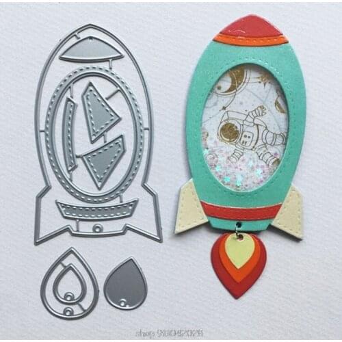 Rocket Ship Metal Cutting Dies Stencil Scrapbooking DIY Album Stamp Paper Card Embossing Decor D03 20 Dropship