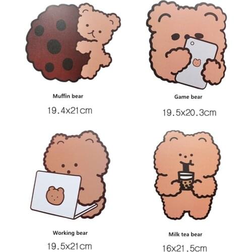 1 Pc Lovely Animal Mouse Pad Kawaii Bear Desk Mat Pads Waterproof Office Decoration Cup Mat Antislip Girls Boys Cute Stationary