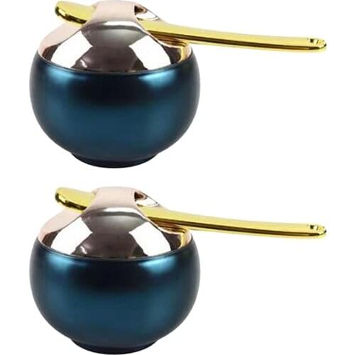 Round Cosmetic Lip Balm Lipstick DIY Jar Container Lip Stick Pot w/ Golden Spoon